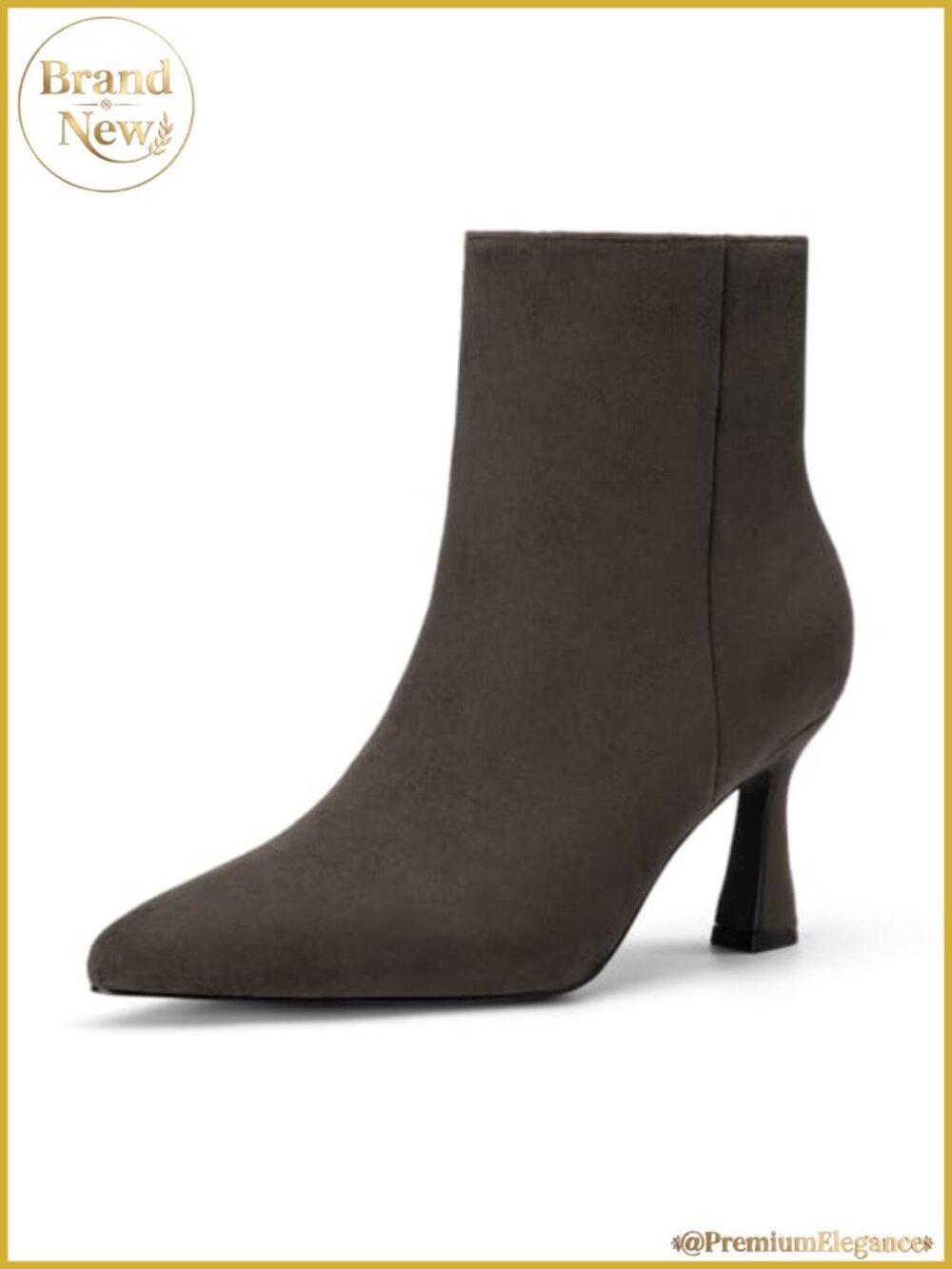 Pointed Toe High Heel Ankle Boots Side Zipper Dress Booties